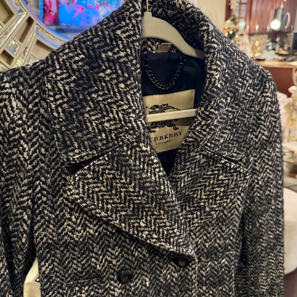 Burberry Prorsum / London Line Tweed Herringbone Peacoat / Double Breasted - Picture 8 of 17